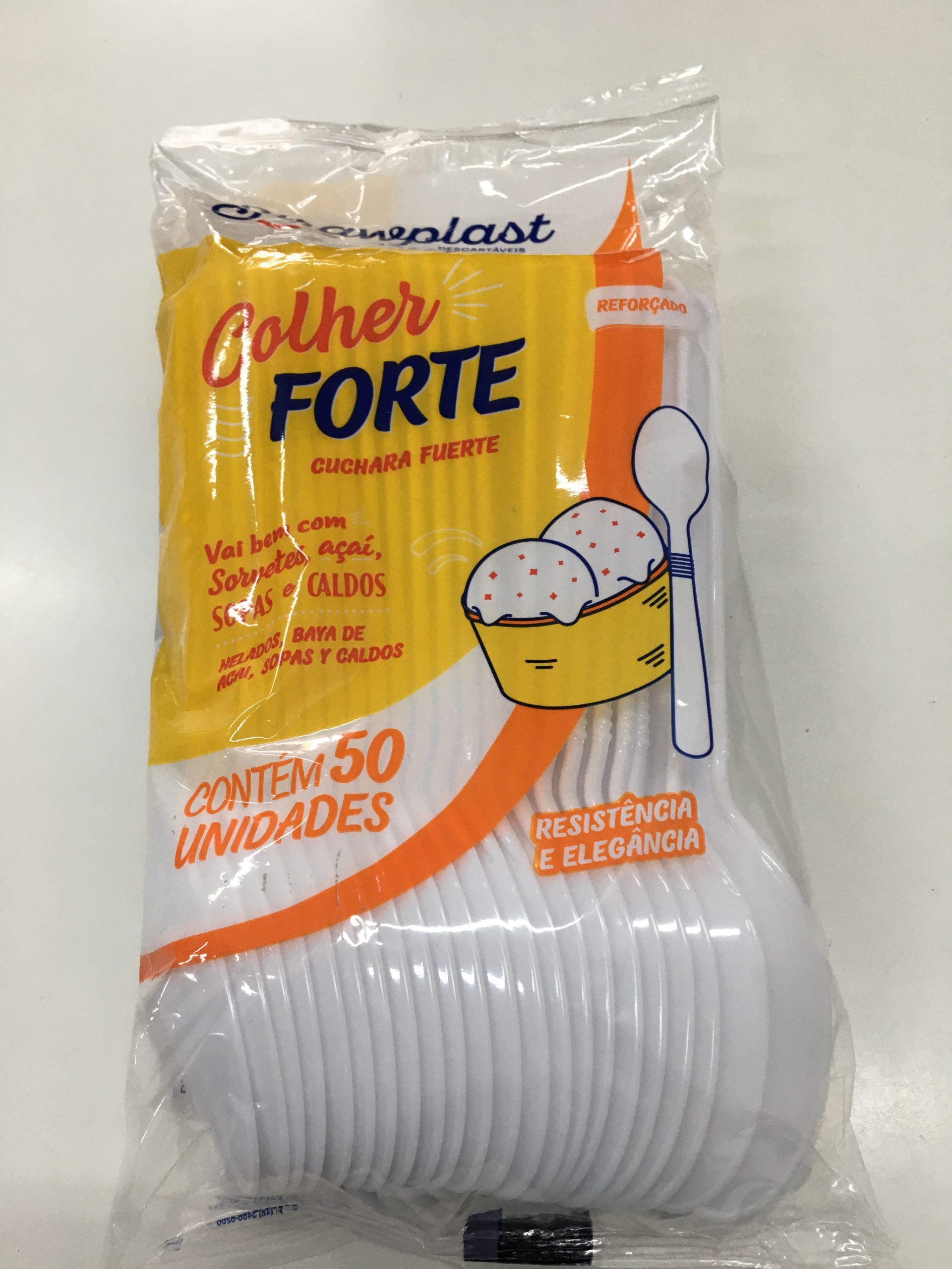 Colher Forte  Reforçado Strawplast  – 50 Unidades Em Cada Pct