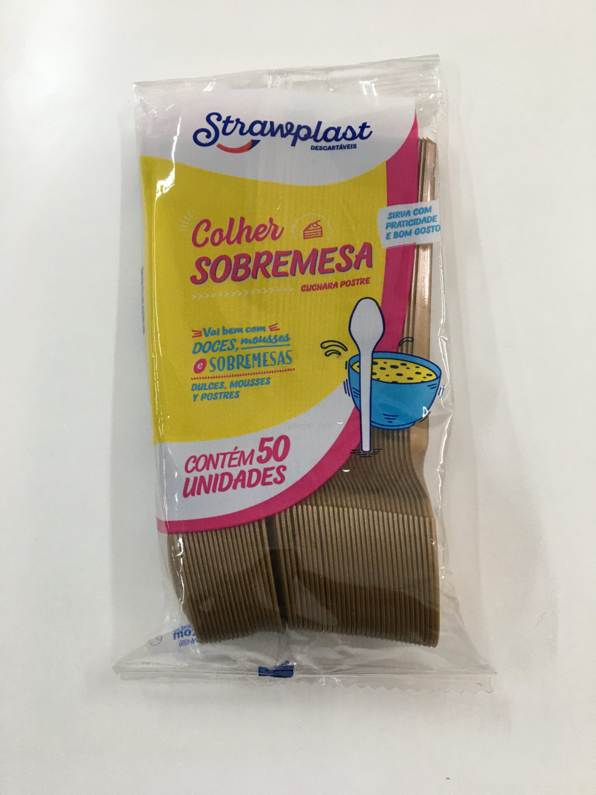 Colher De Sobremesa Strawplast  – 50 Unidades Em Cada Pct