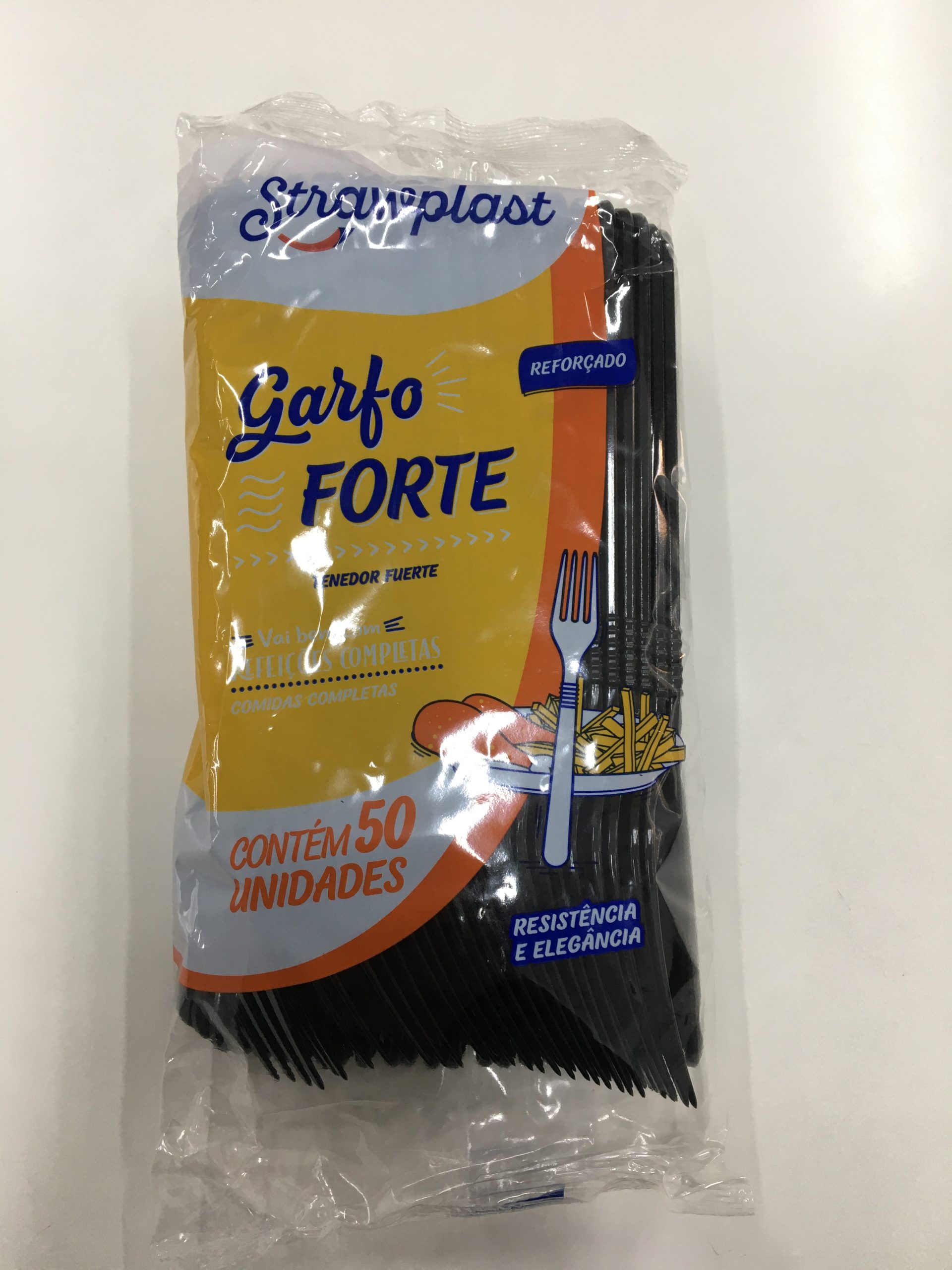 Garfo Forte Descartável  – Strawplast -c/50und Cada Pacote