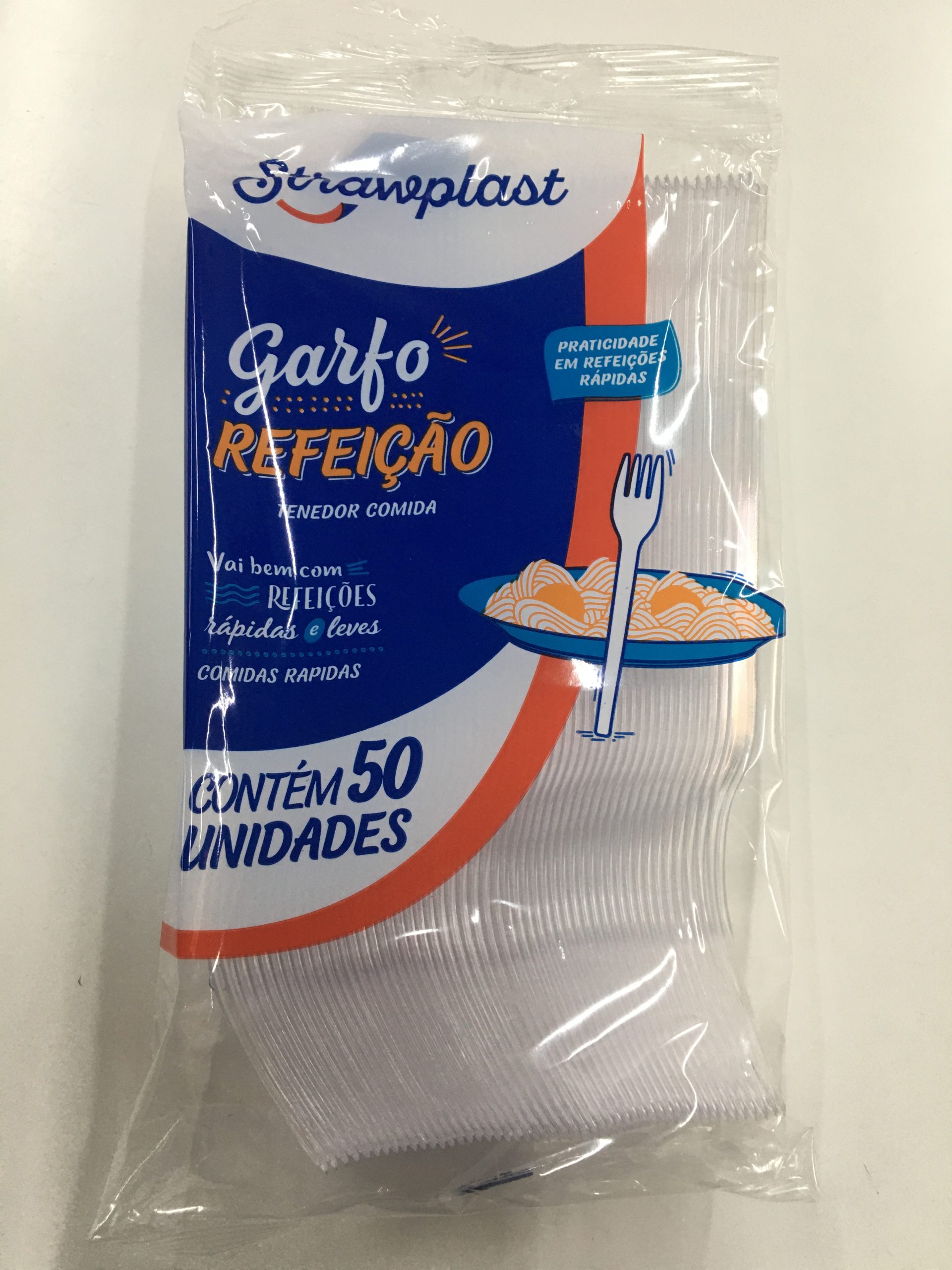 Garfo Refeição Strawplast  C/50und Em Cada Pct –